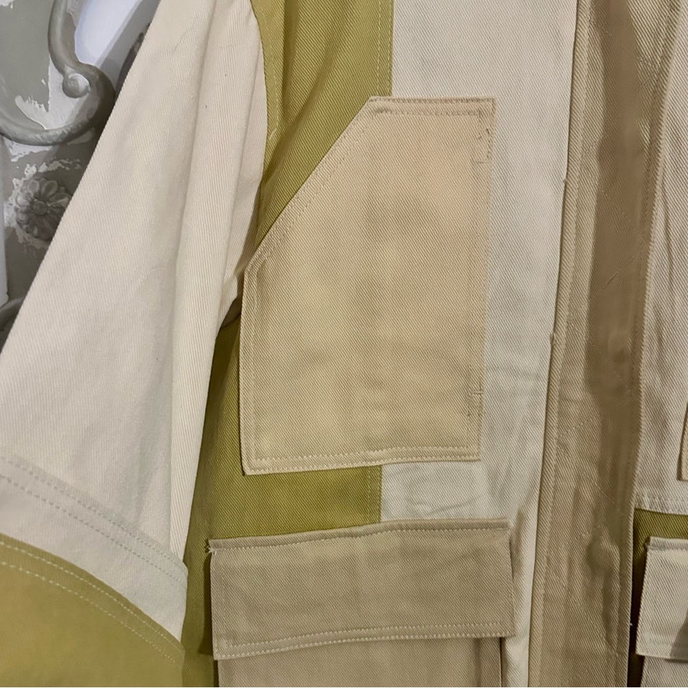 Zara Gabardine Patchwork Jacket Size Small *Overs… - image 4